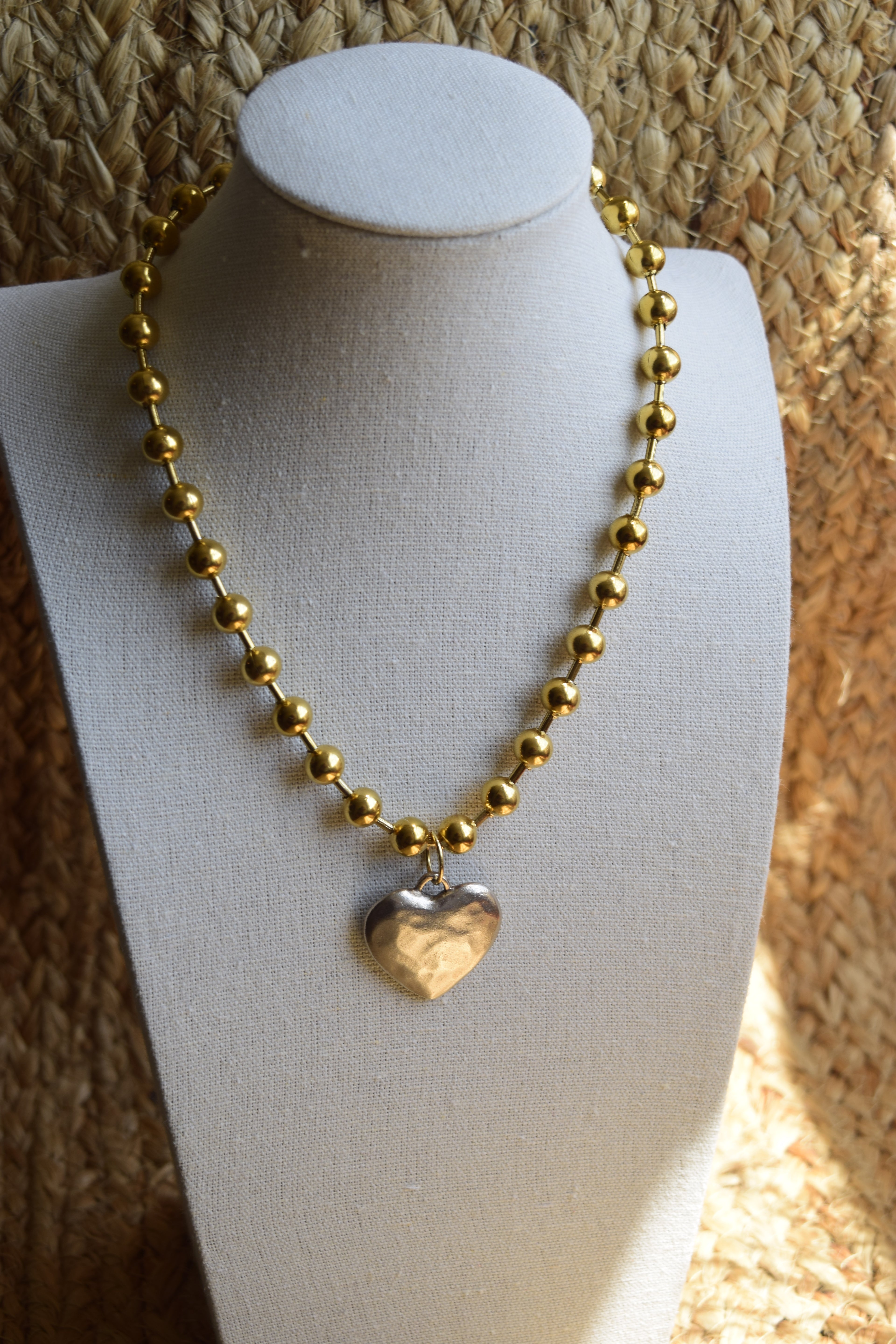 Chunky Heart Statement Necklace
