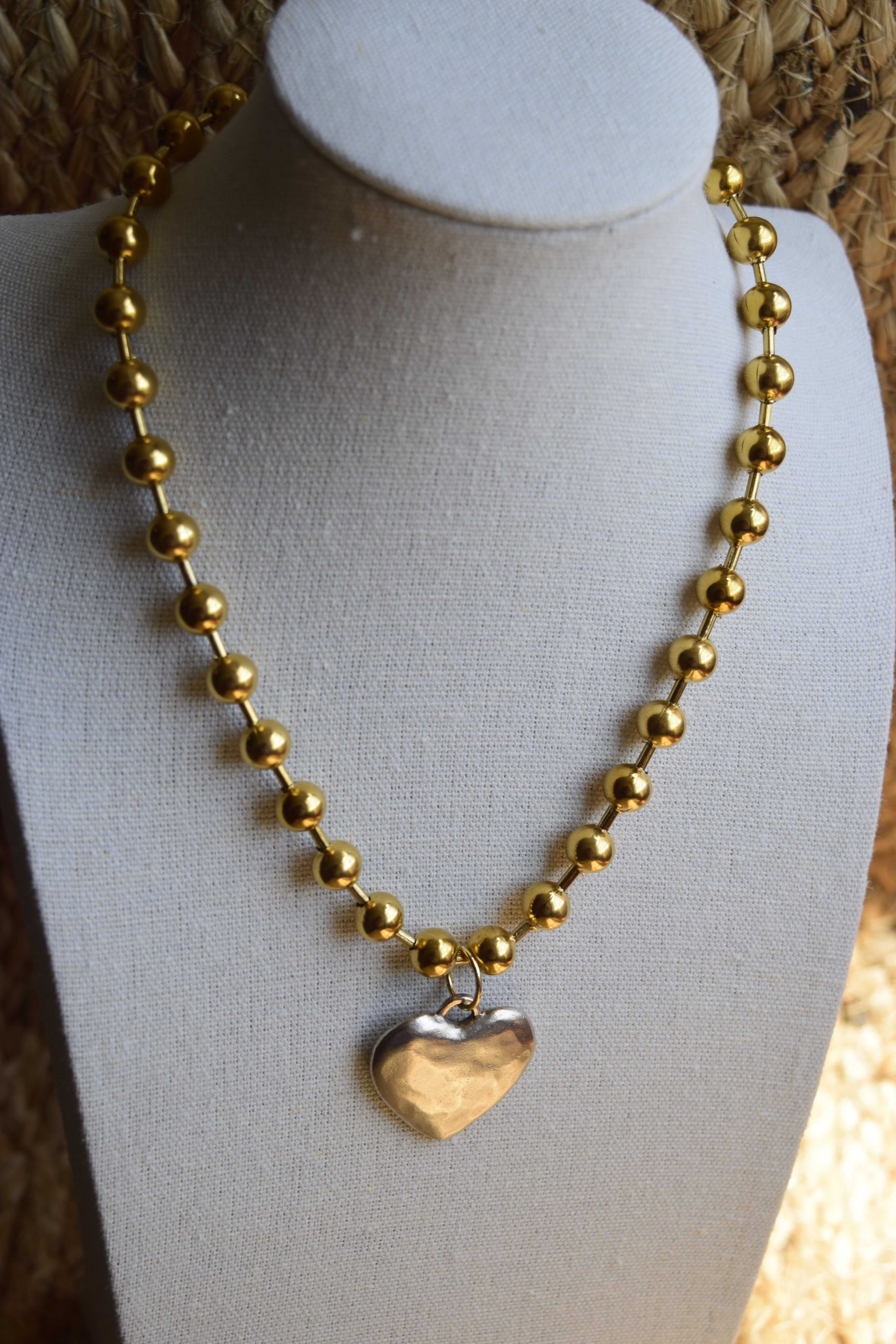 Chunky Heart Statement Necklace