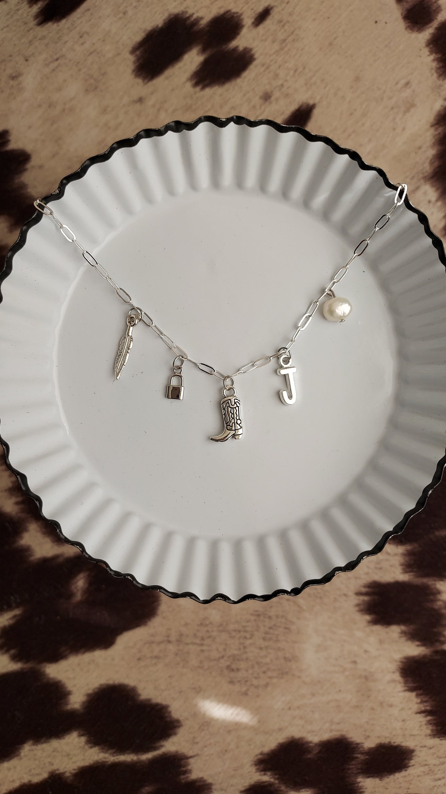 Dainty cowgirl charm necklace