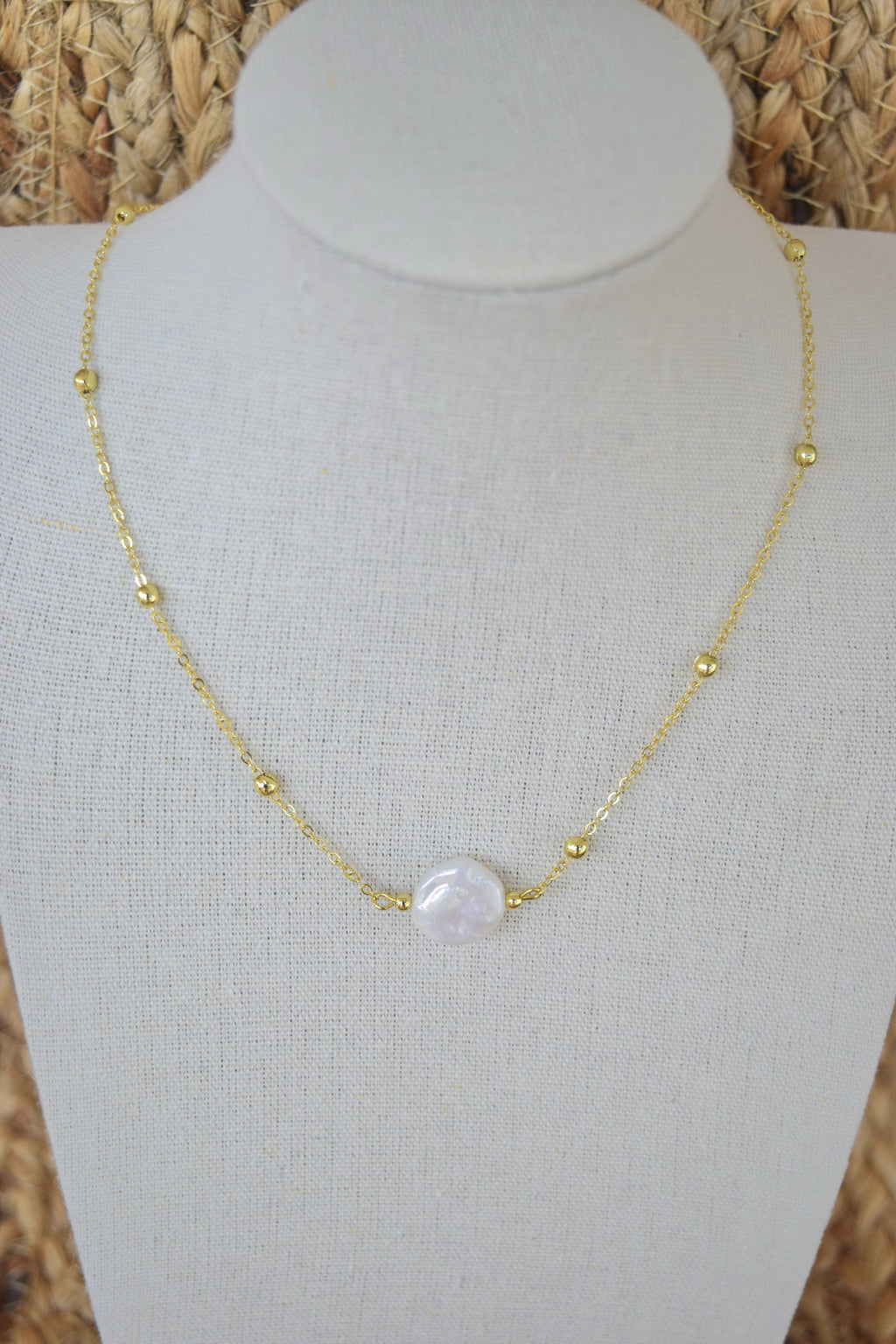 Your a Pearl Necklace in Gold