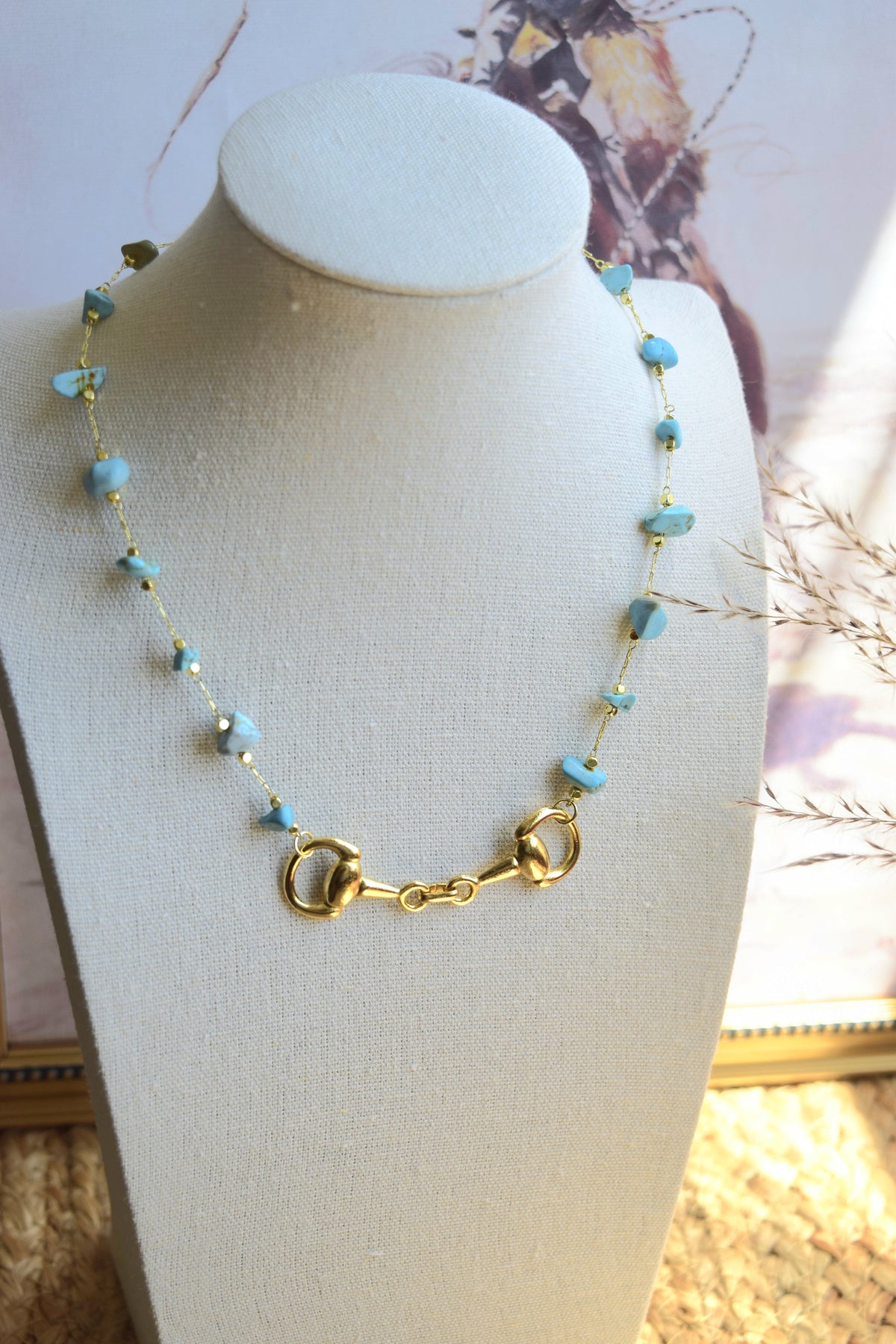 Itty Bitty Turquoise & Gold Necklace