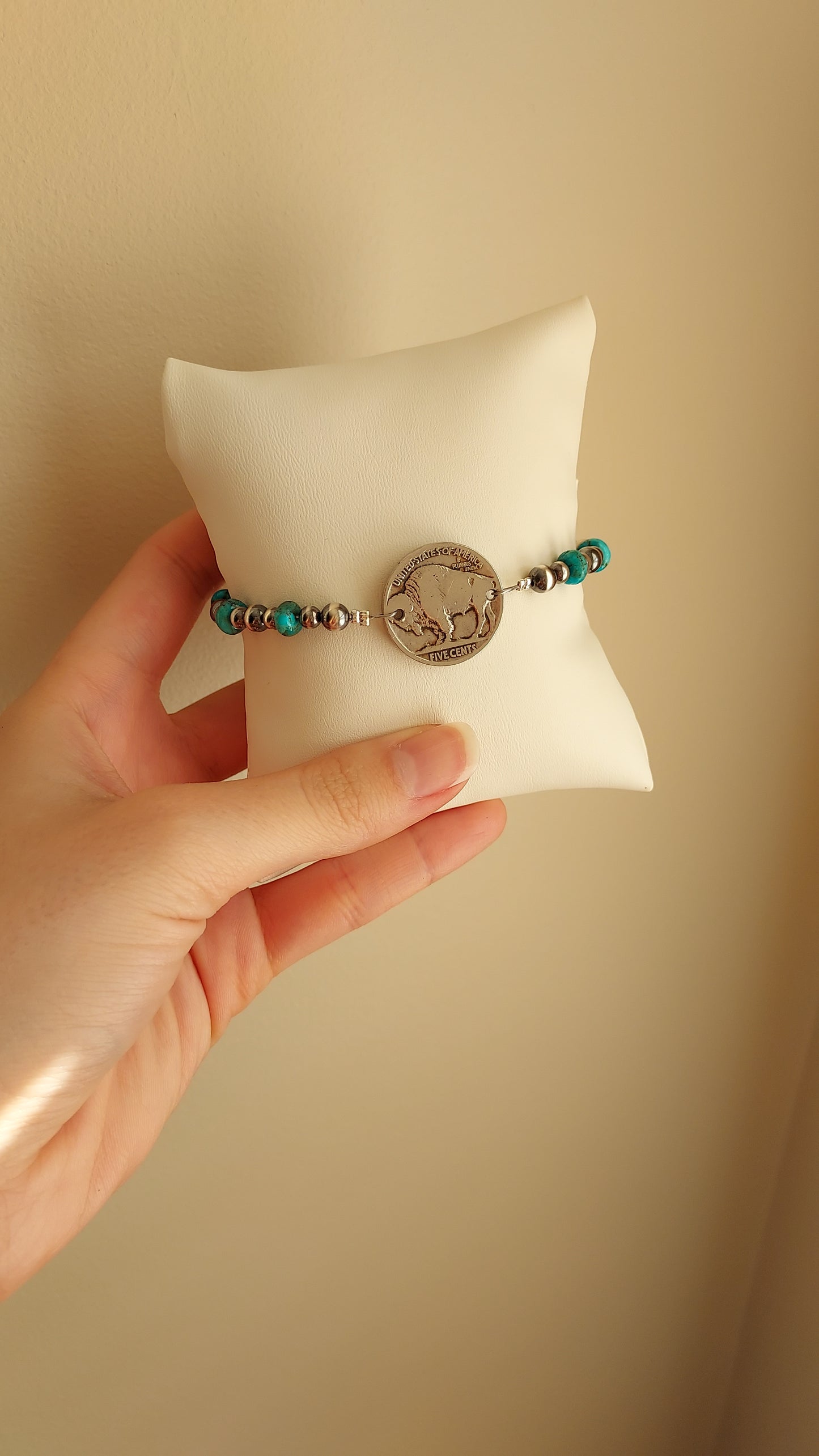 Turquoise on a Buffalo bracelet