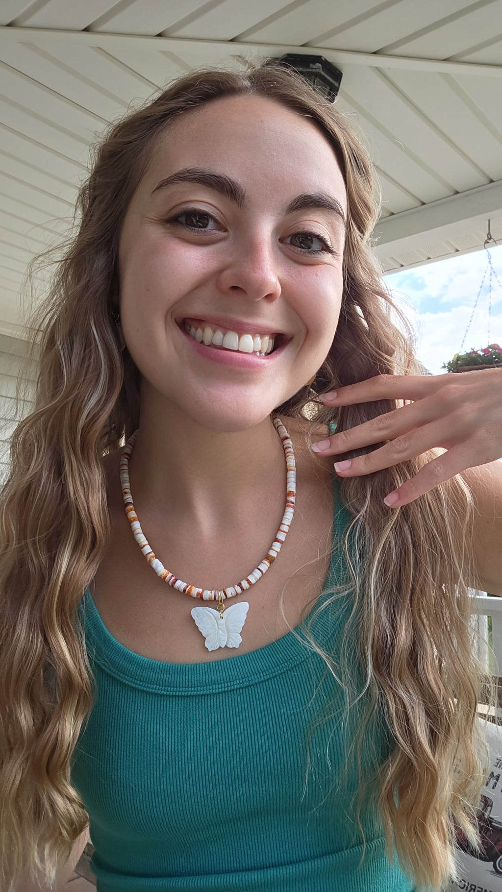 Butterfly Cove -Spiny Oyster & Mother of Pearl necklace