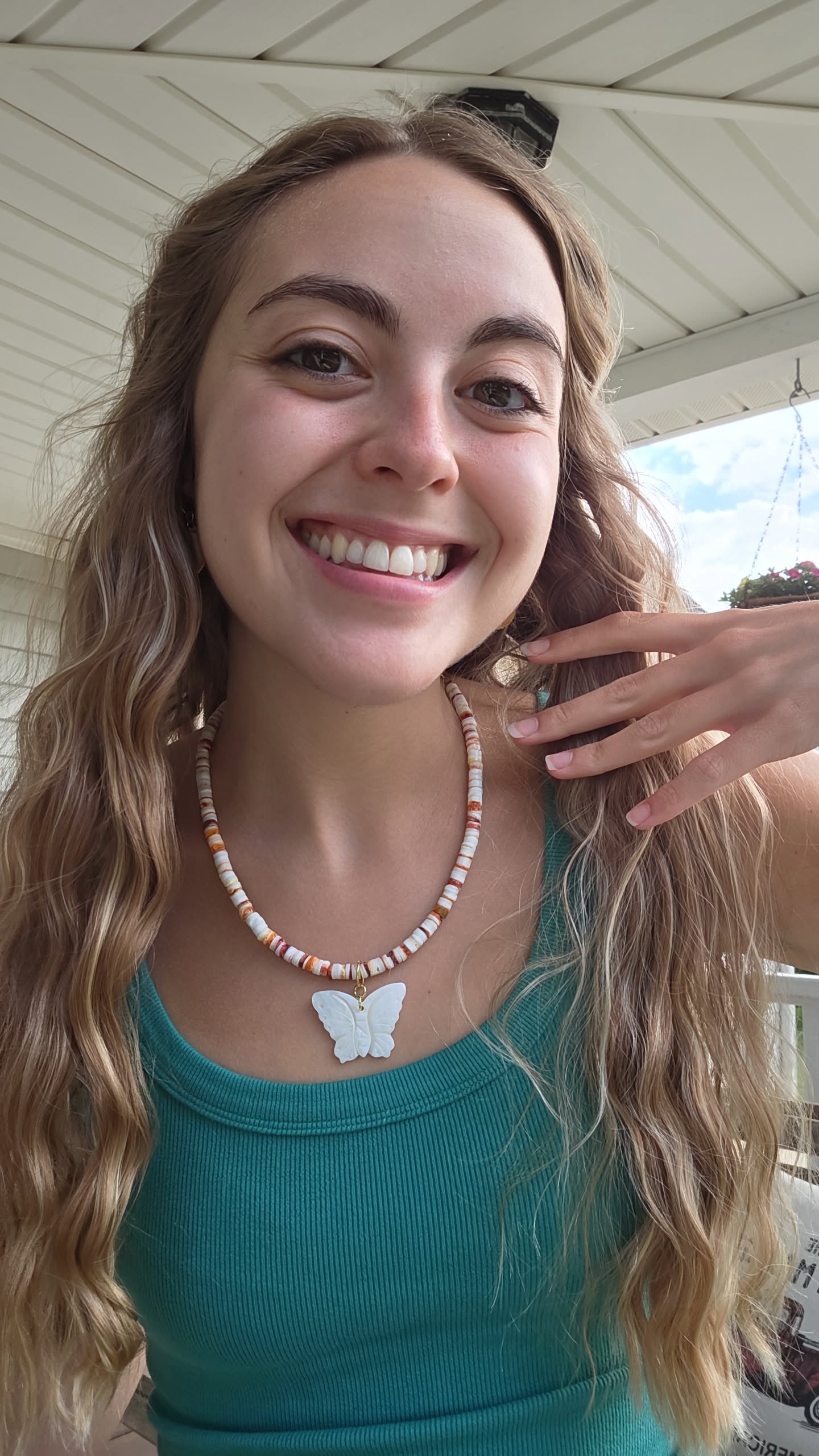 Butterfly Cove -Spiny Oyster & Mother of Pearl necklace