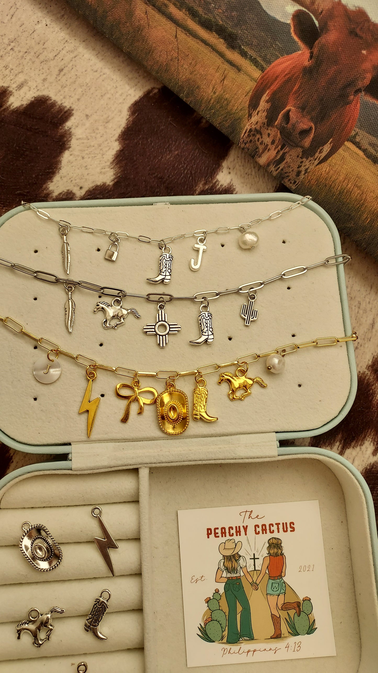 Custom Cowgirl charm necklaces ( select your charms)