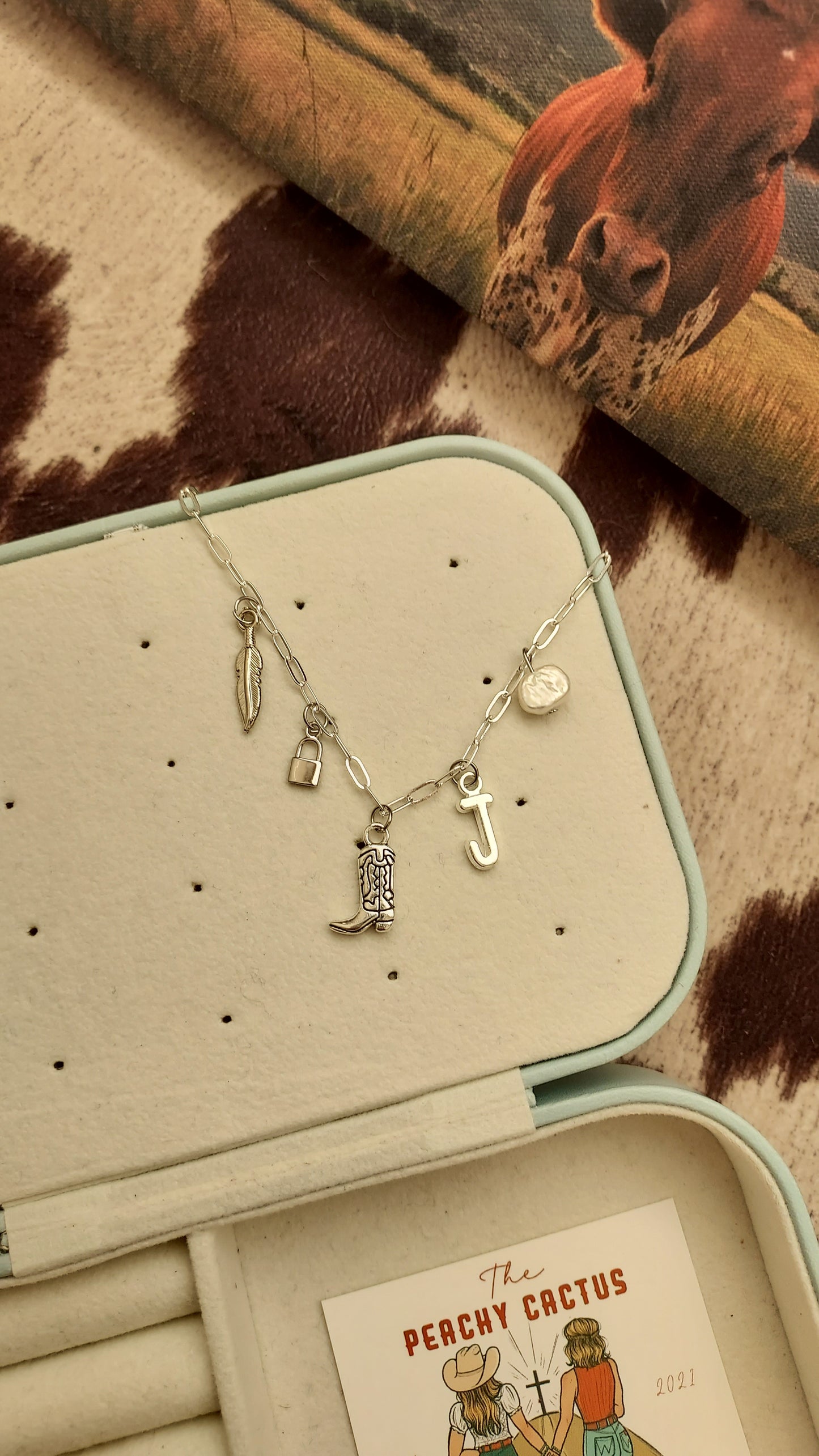 Dainty cowgirl charm necklace