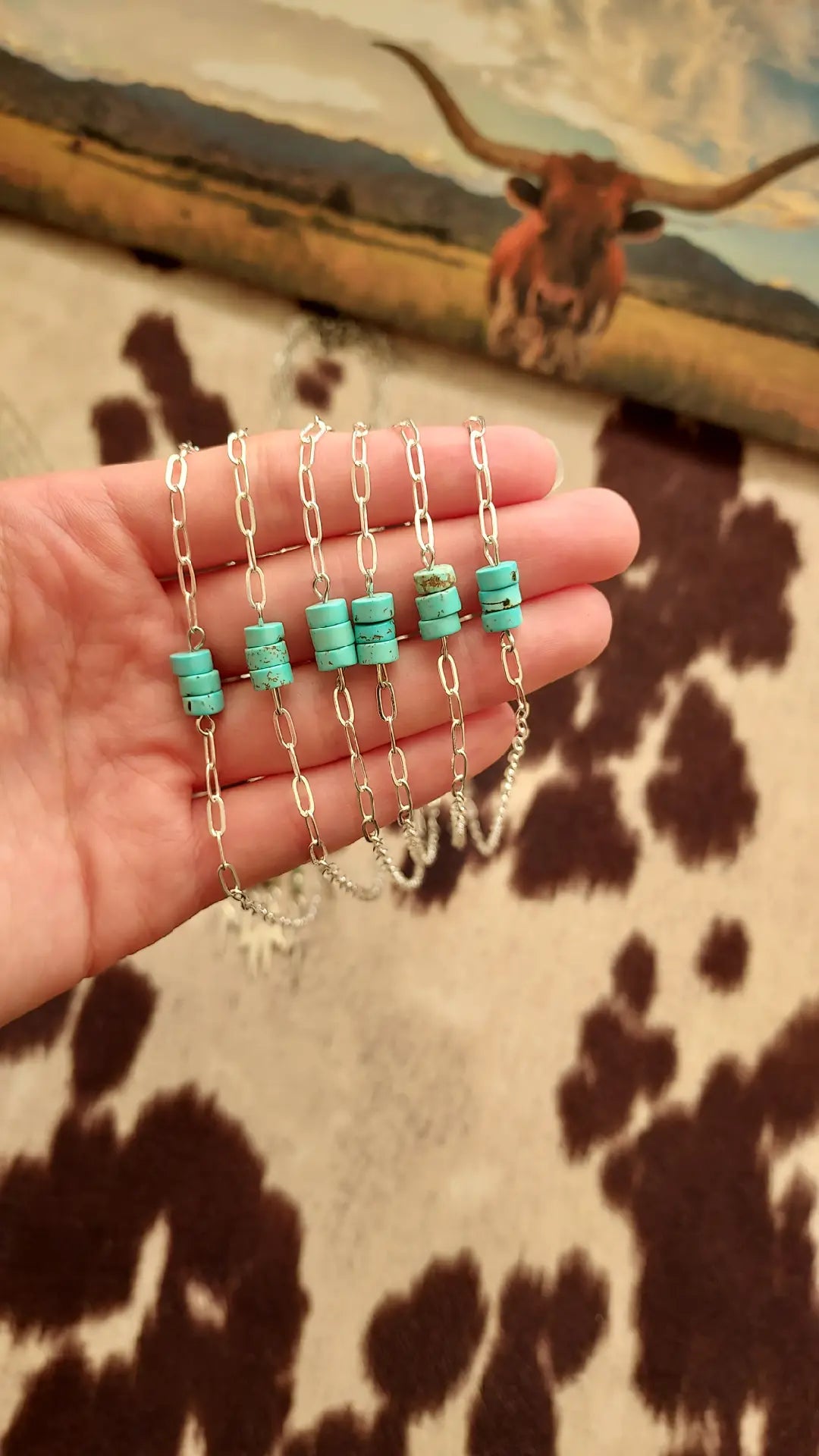 Turquoise paperclip choker