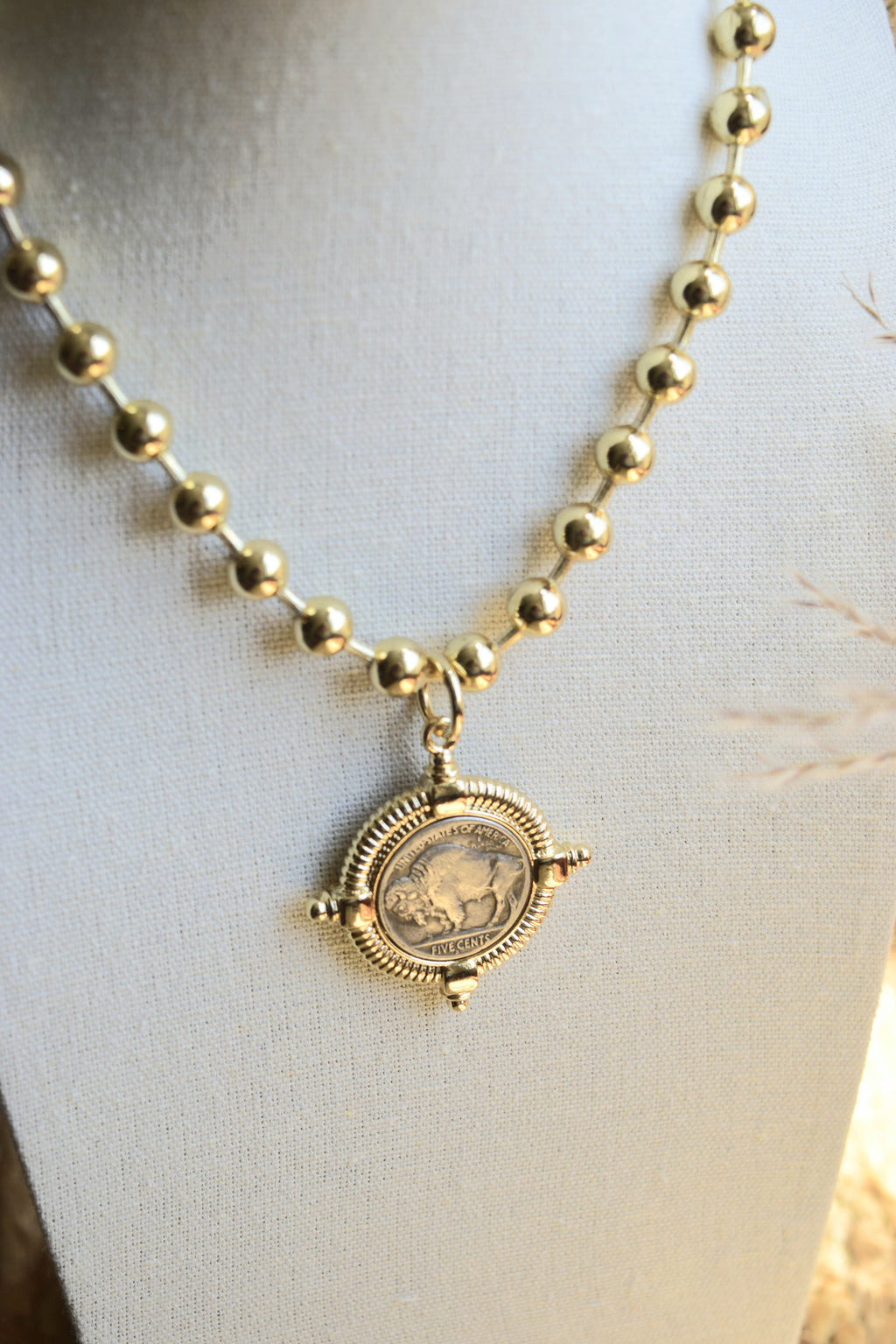 Buffalo Coin Pendant Necklace