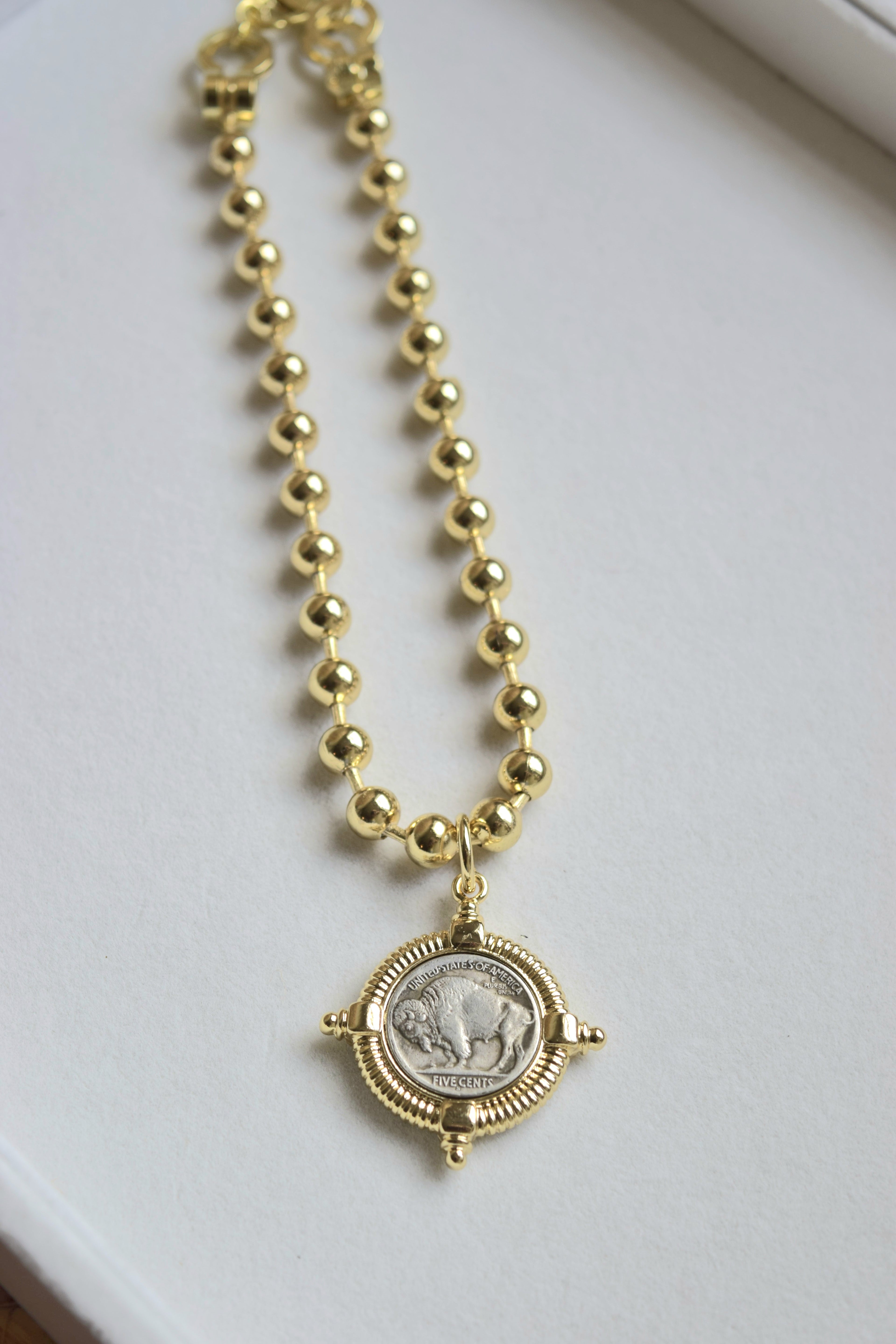 Buffalo Coin Pendant Necklace