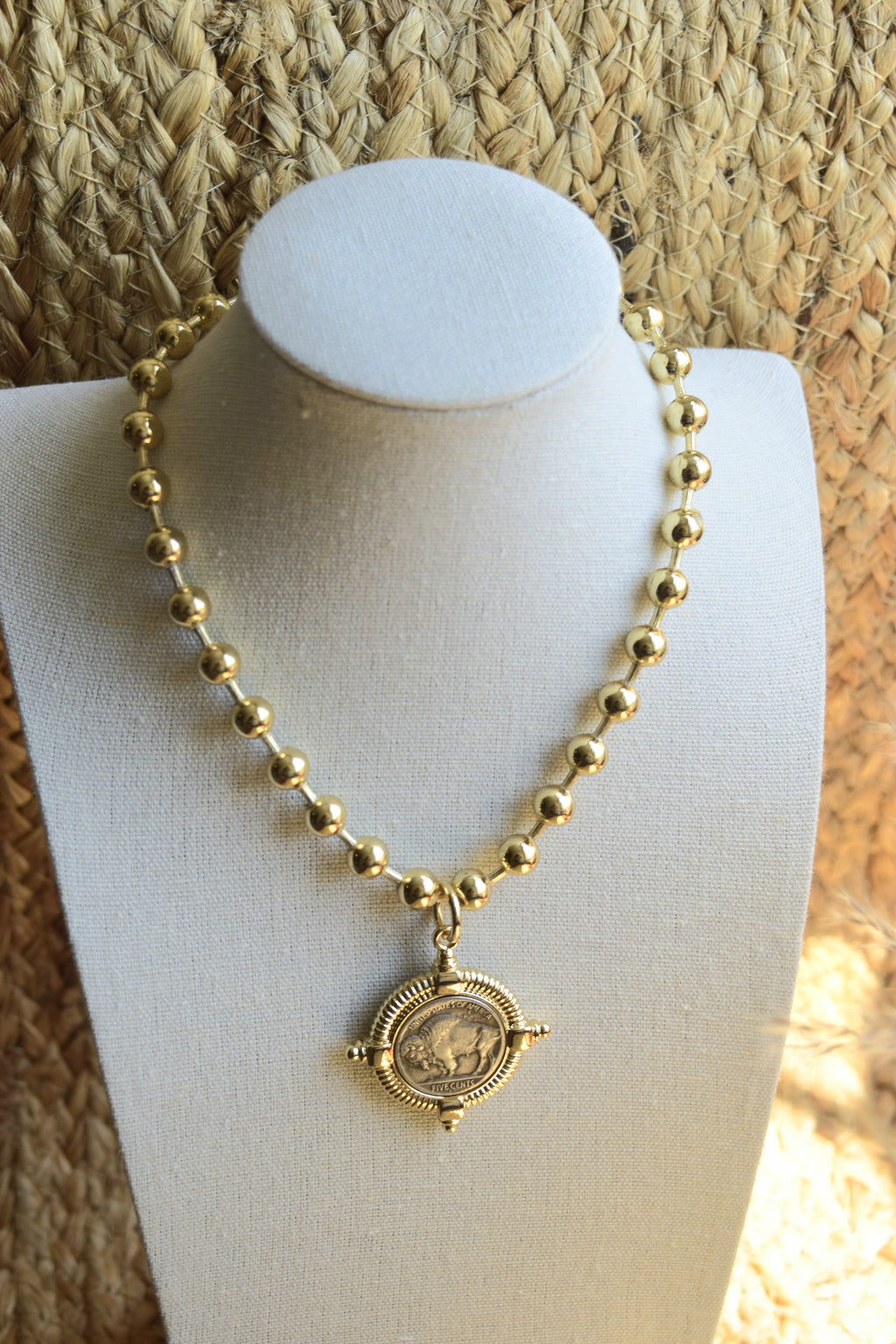 Buffalo Coin Pendant Necklace
