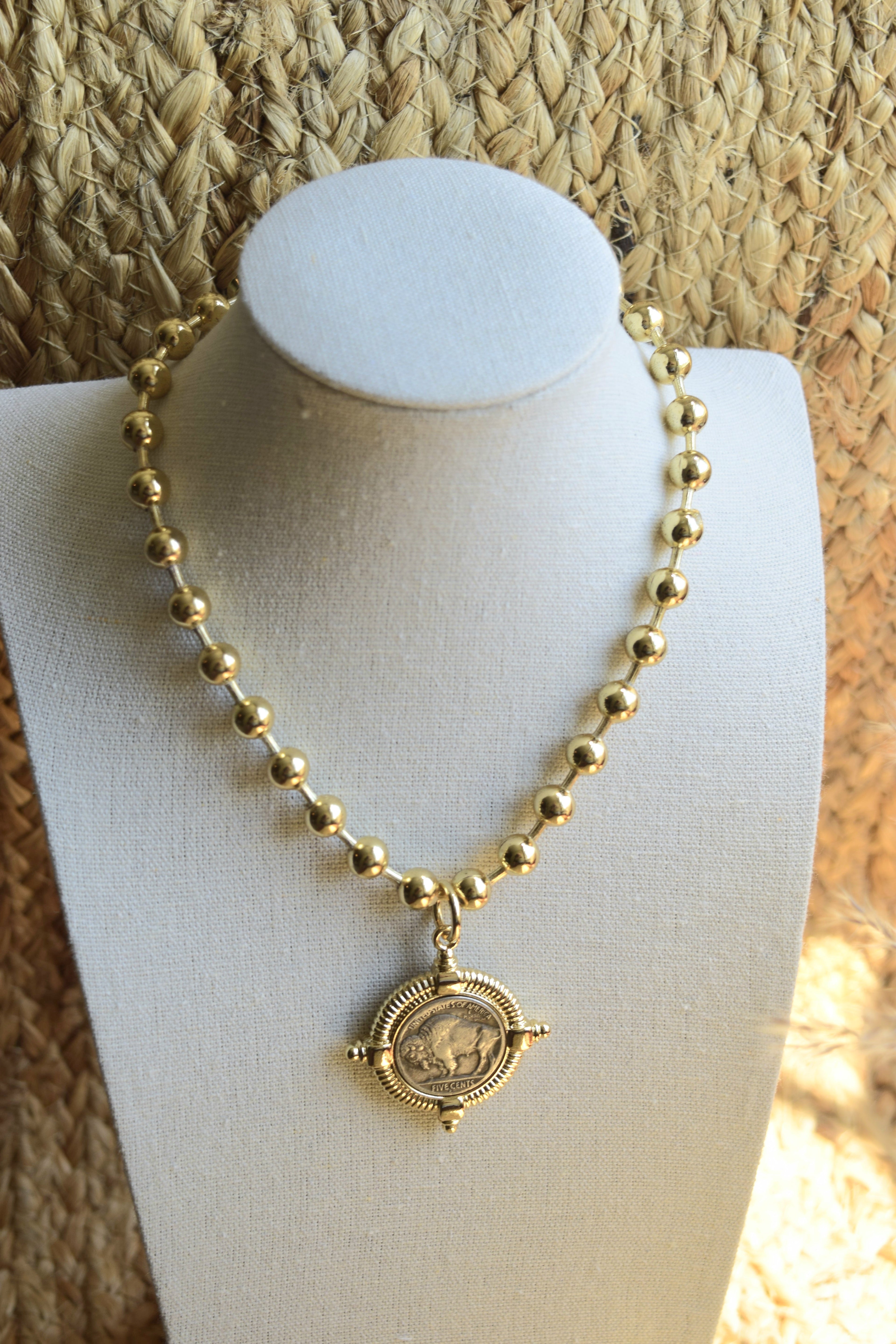 Buffalo Coin Pendant Necklace