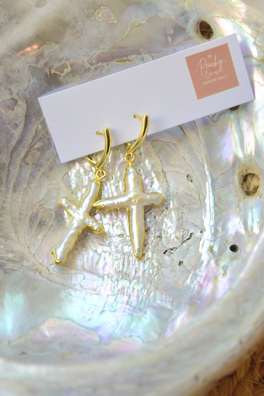 By His Grace Freshwater Pearl Hoops- Gold filled