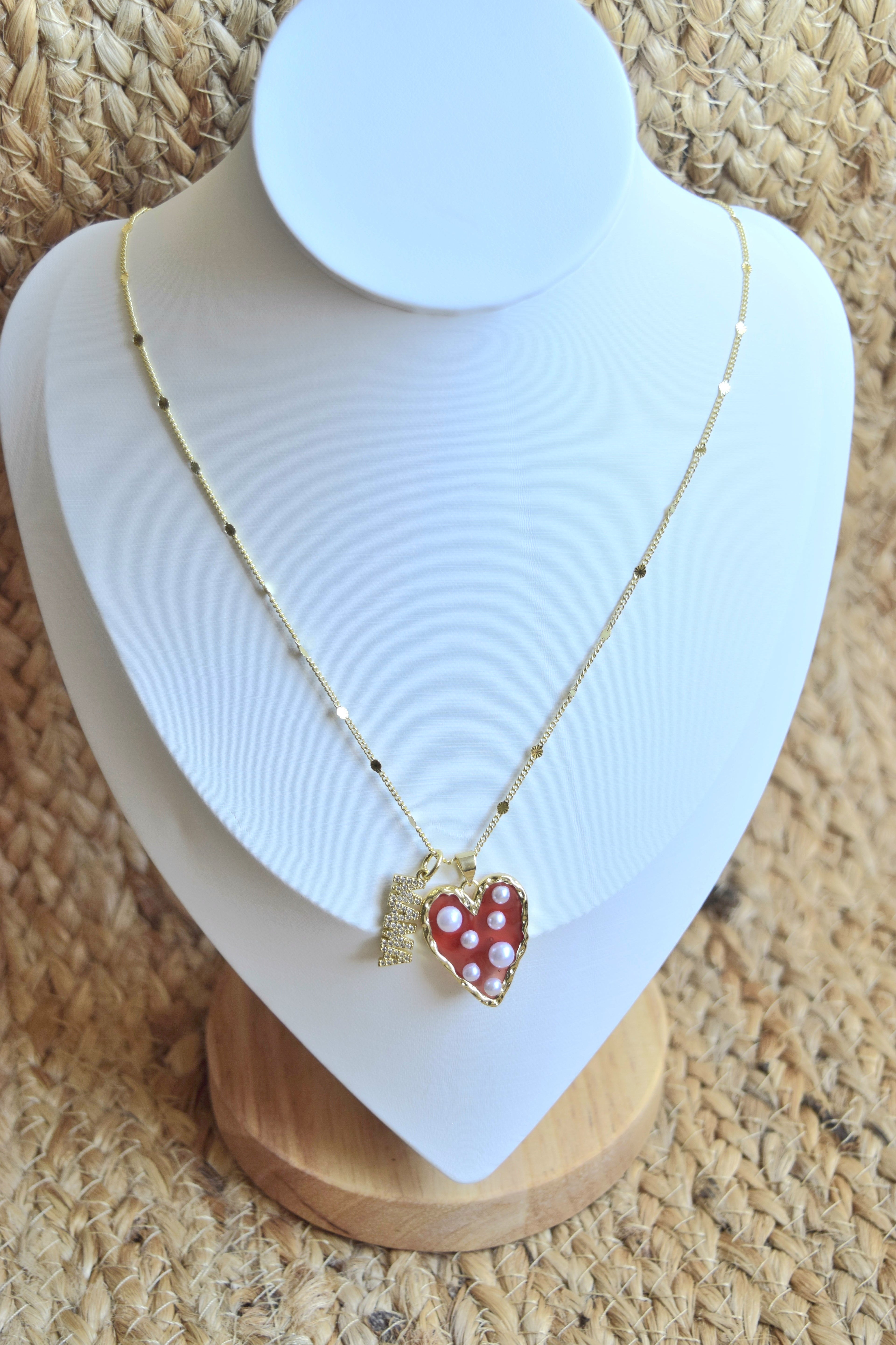 The Mama & Heart Necklace- Gold Filled