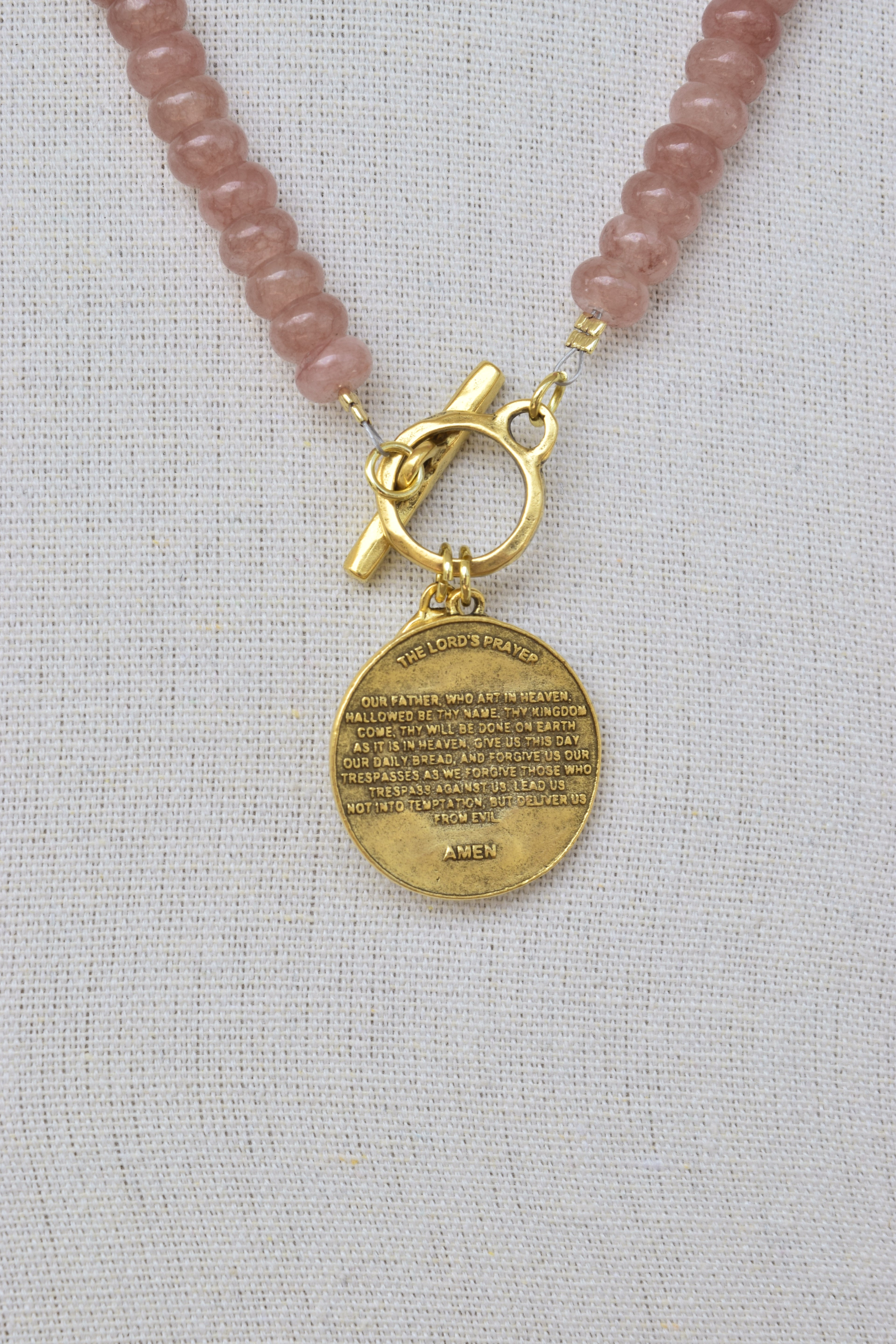 Cross & The Lords Prayer pendant necklace