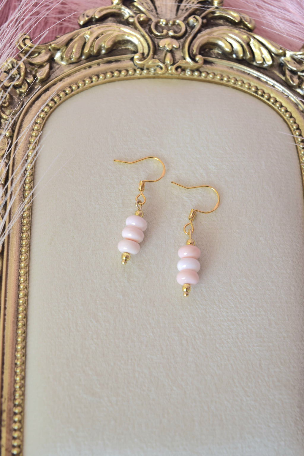 Pretty in Pink Dangles -Gold