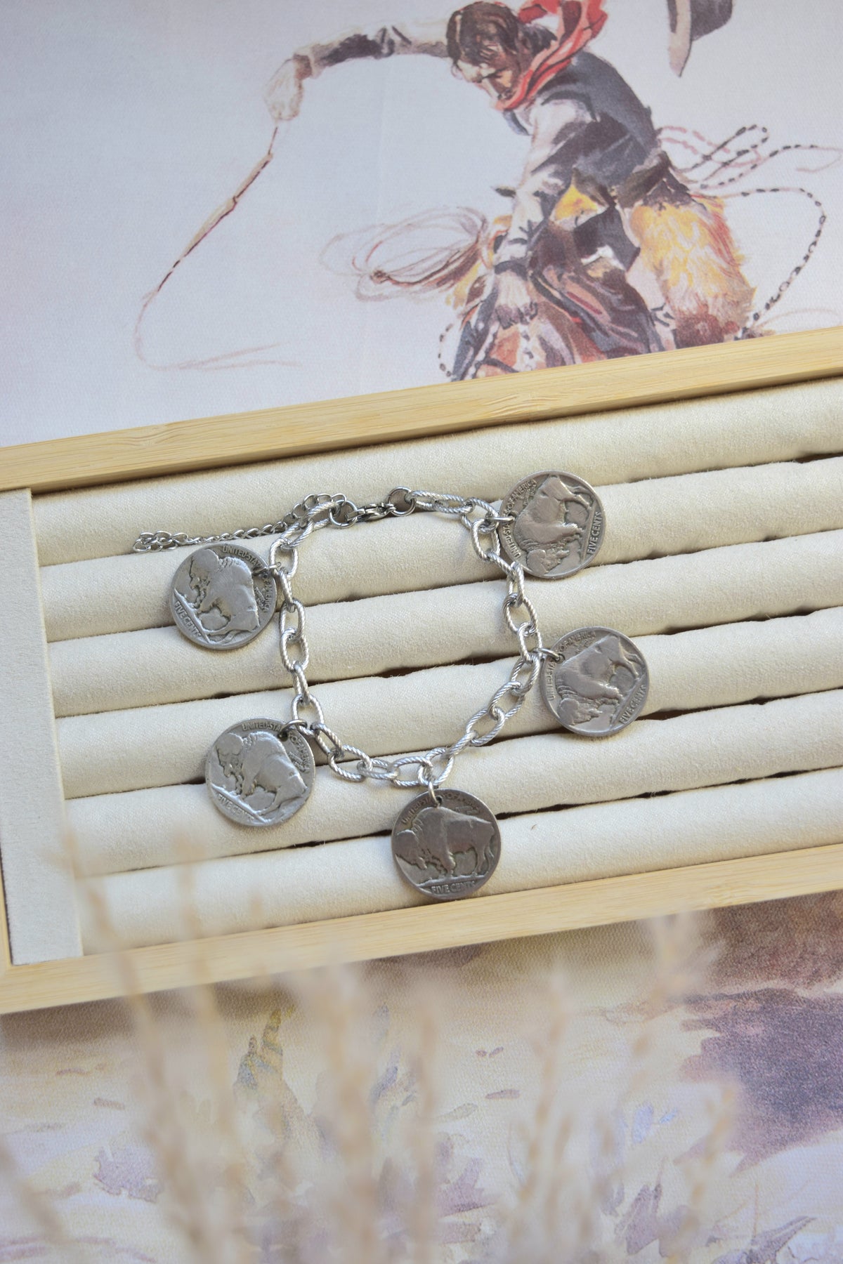 The Peachy Cactus Boutique X Custom Collab- The Lillie Coin Charm Bracelet