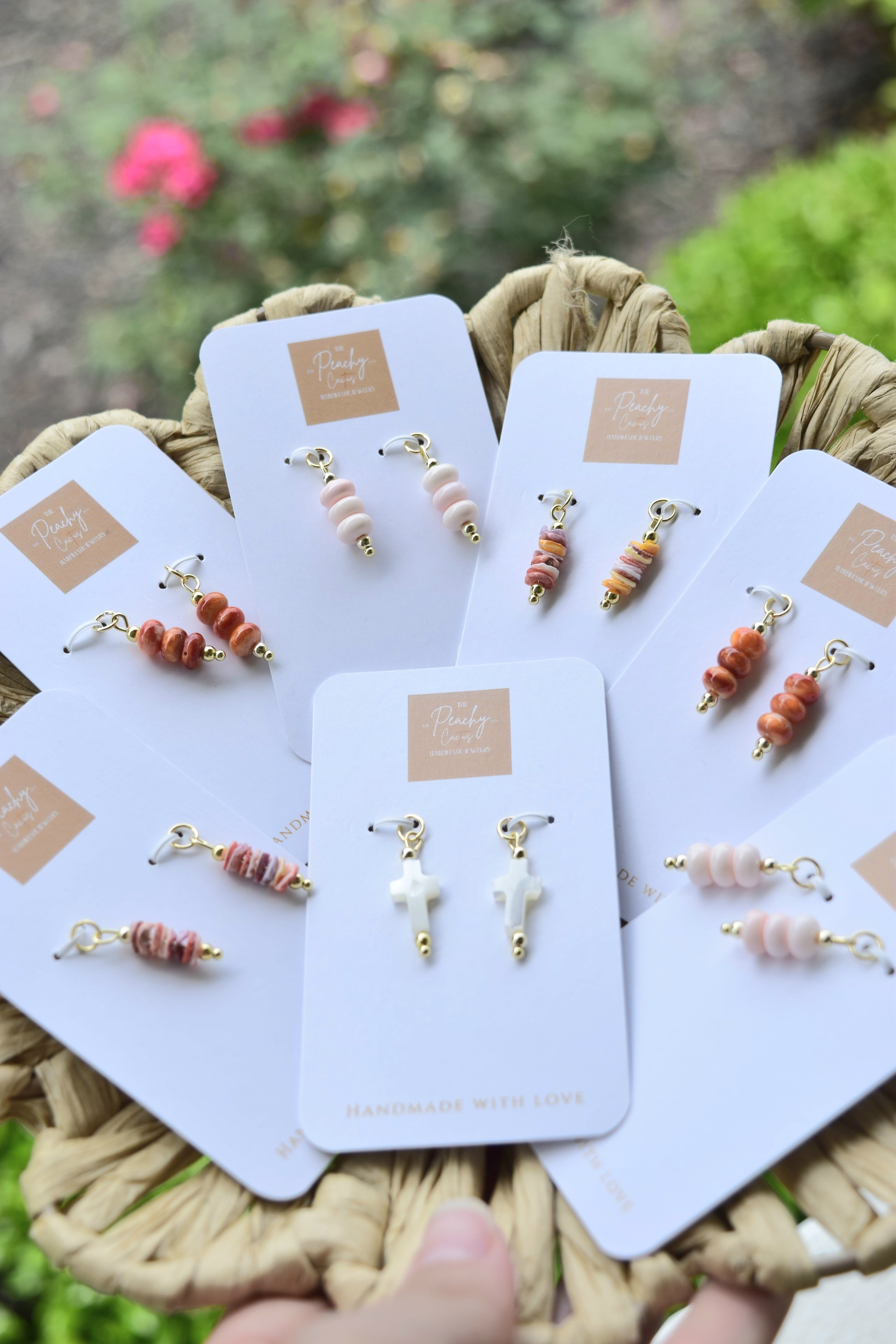 Pretty in pink Hoop Charms- Gold Filled