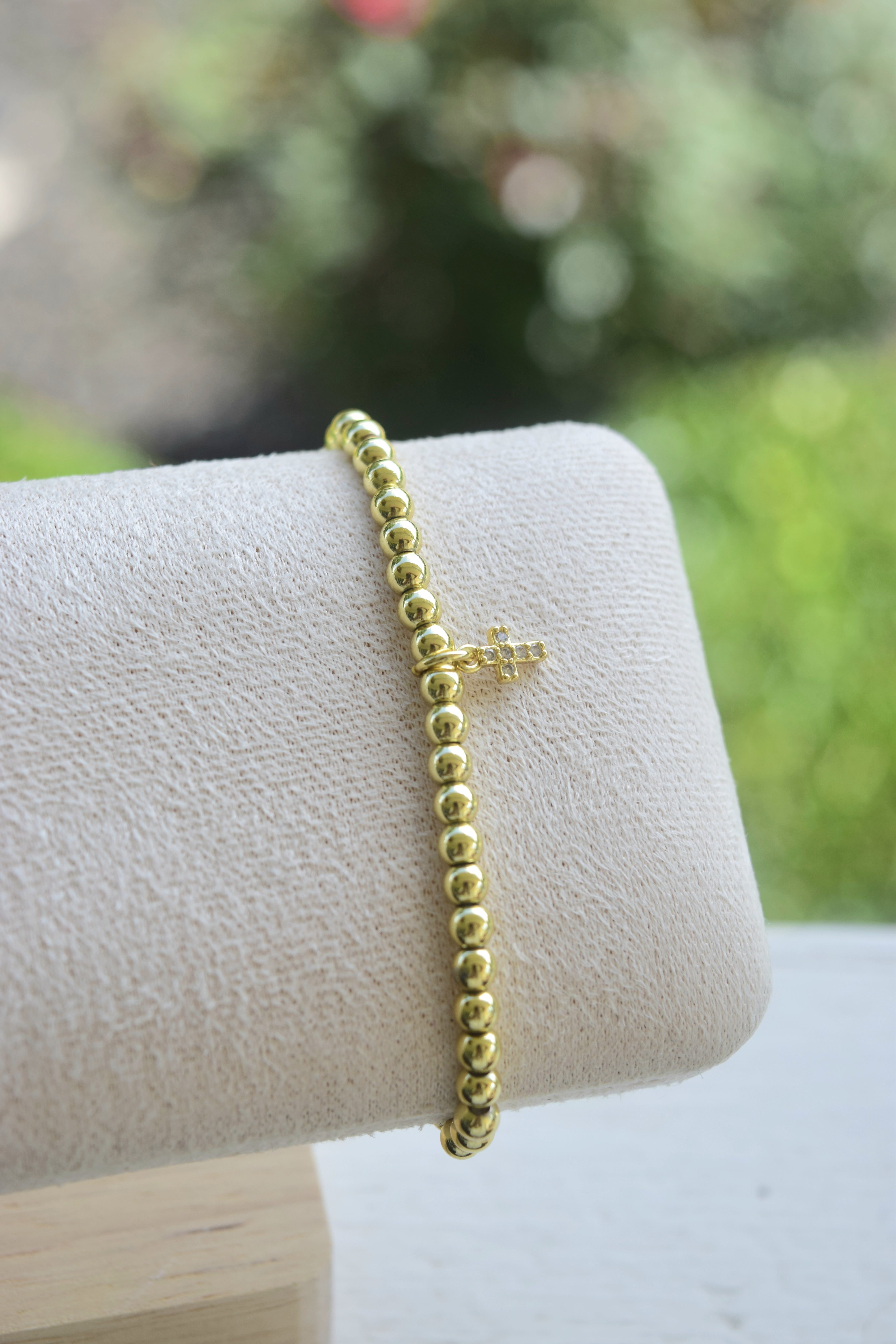 Shine His light-  Gold Filled Stretchy Bracelet