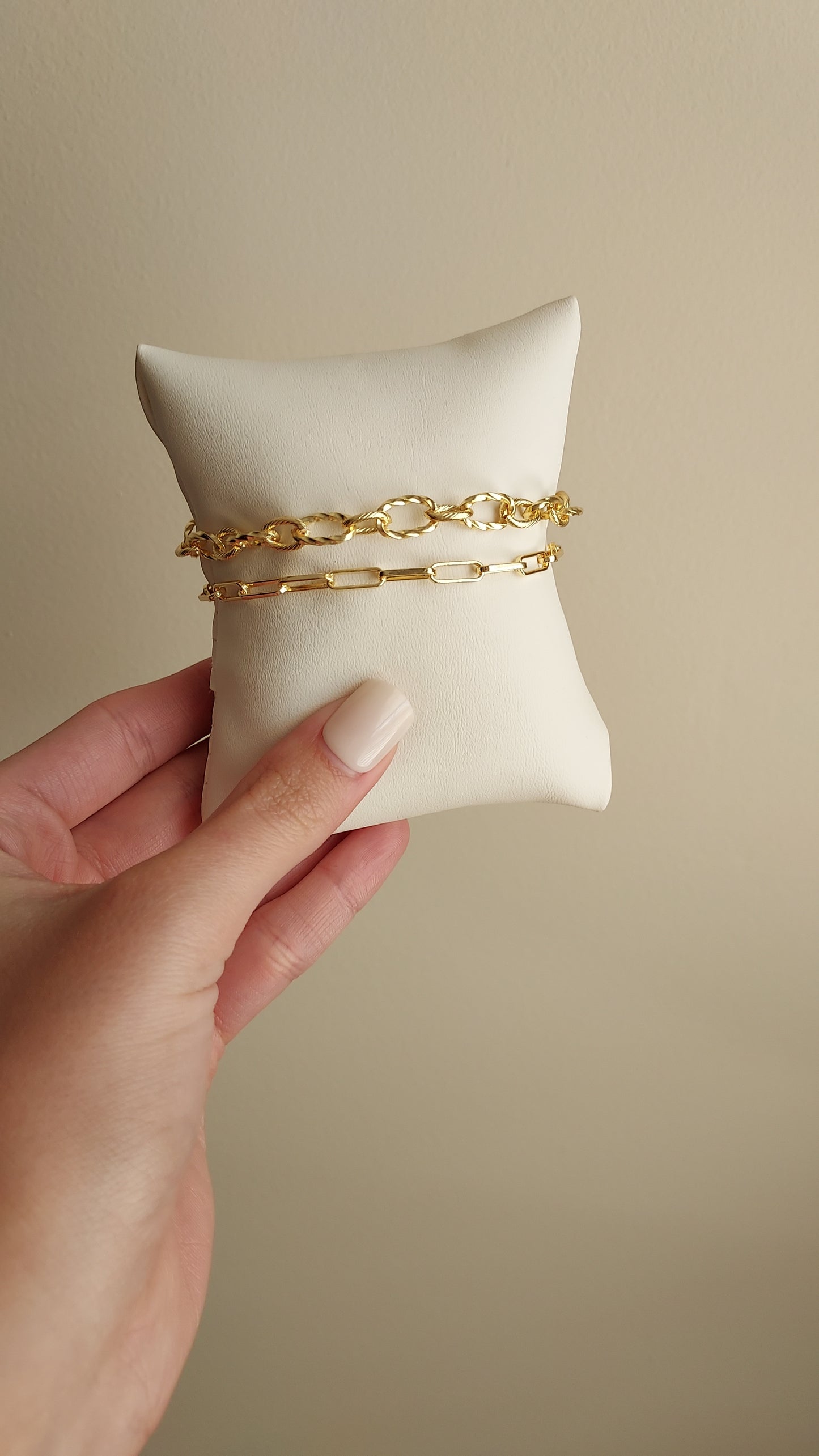 18k gold plated paperclip bracelet