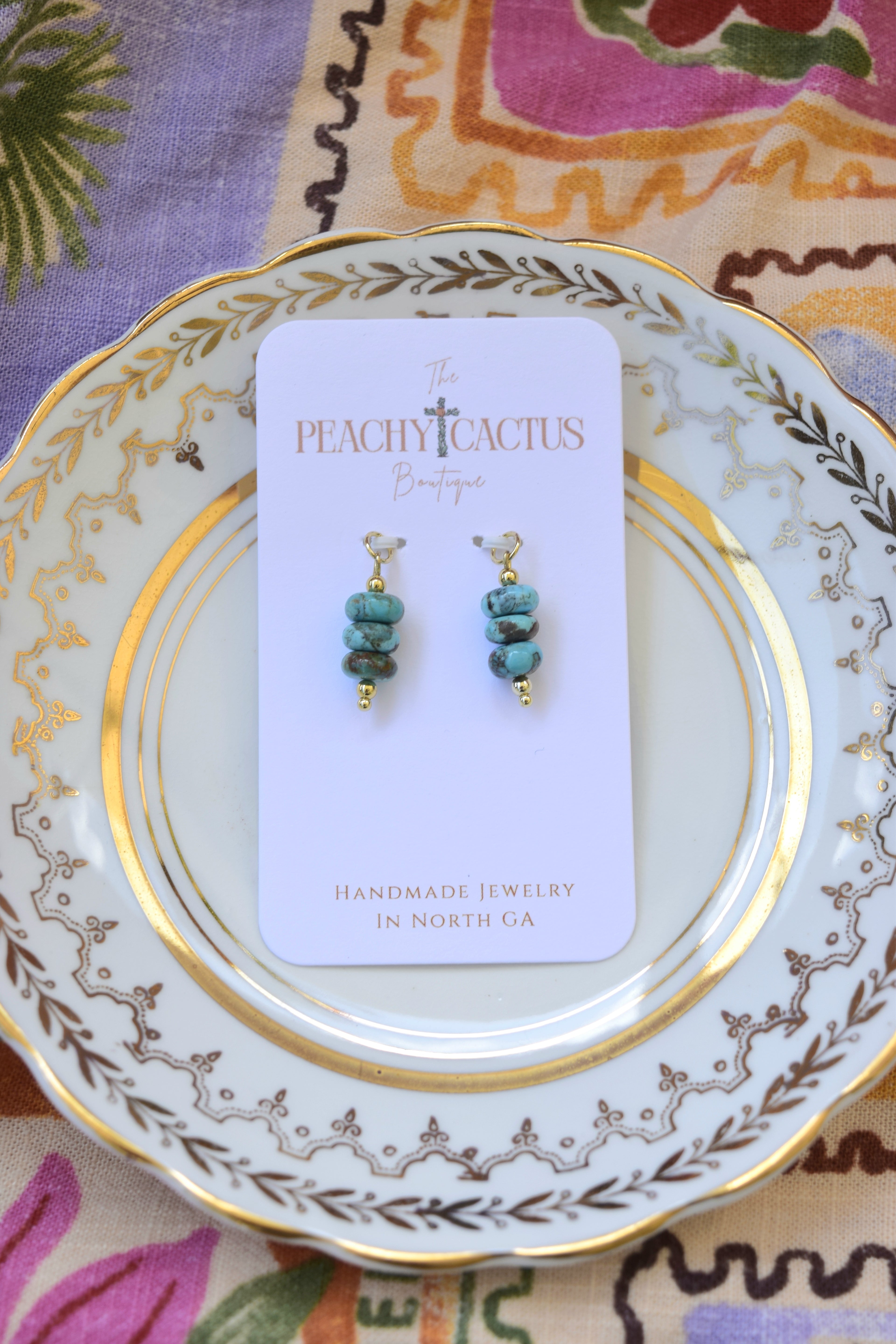 Kingman turquoise & gold filled Earring Charms