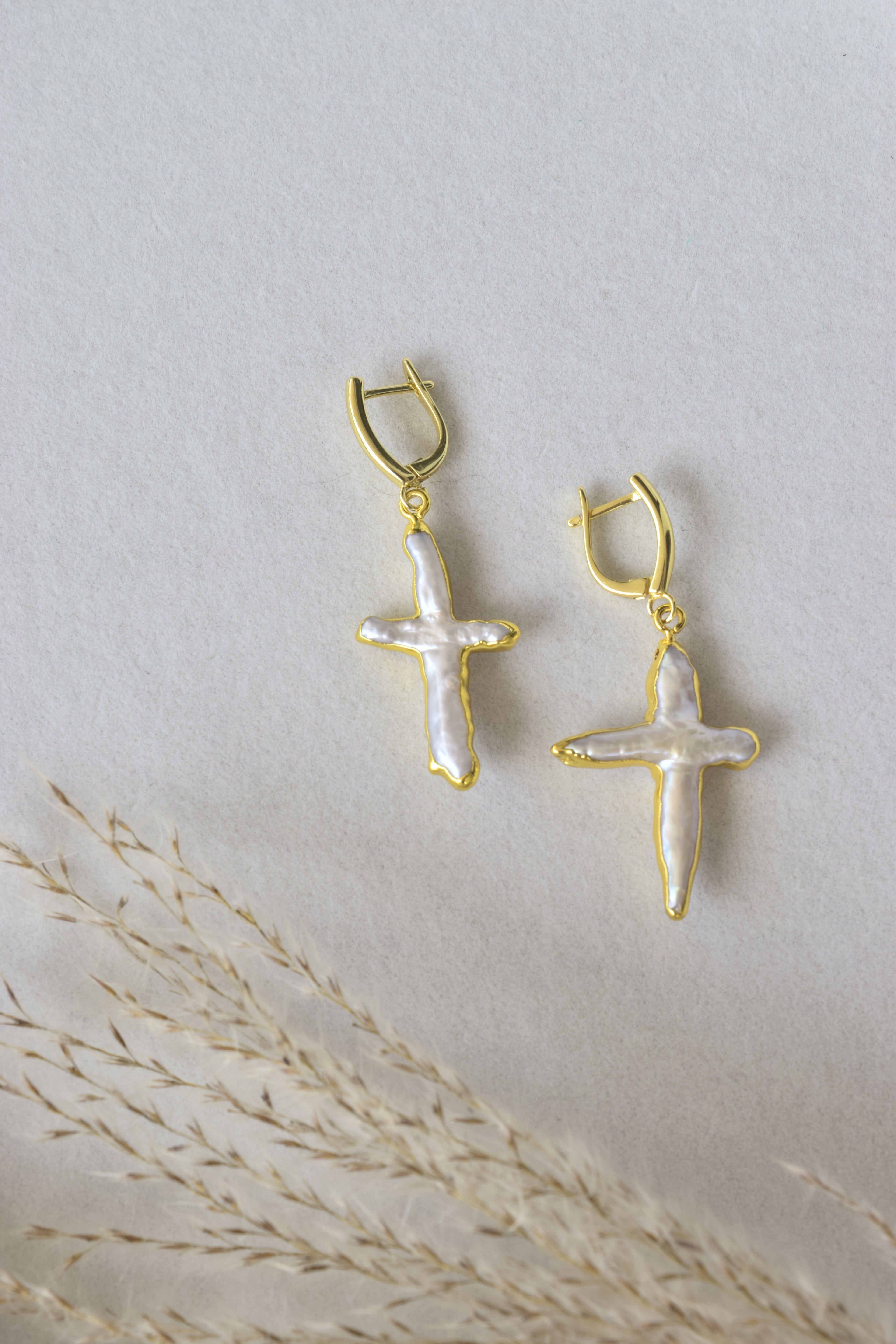By His Grace Freshwater Pearl Hoops- Gold filled