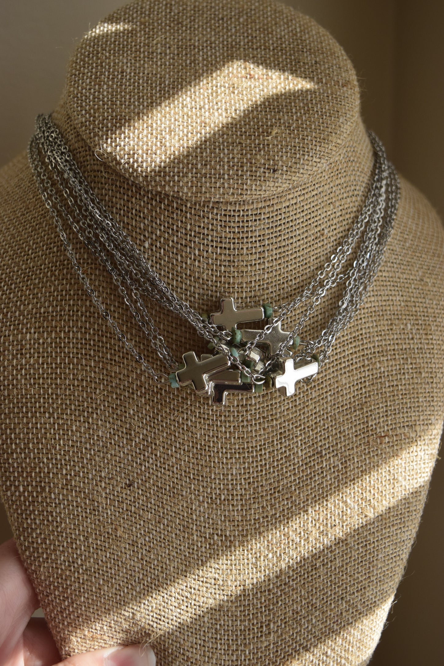 Dainty cross choker