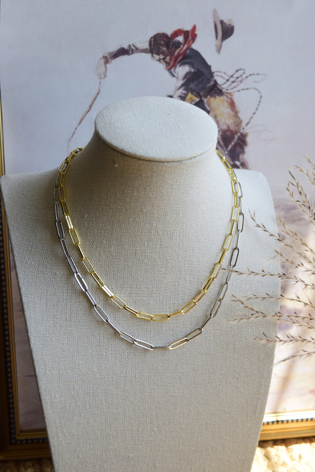 Stainless steel paperclip chain necklace