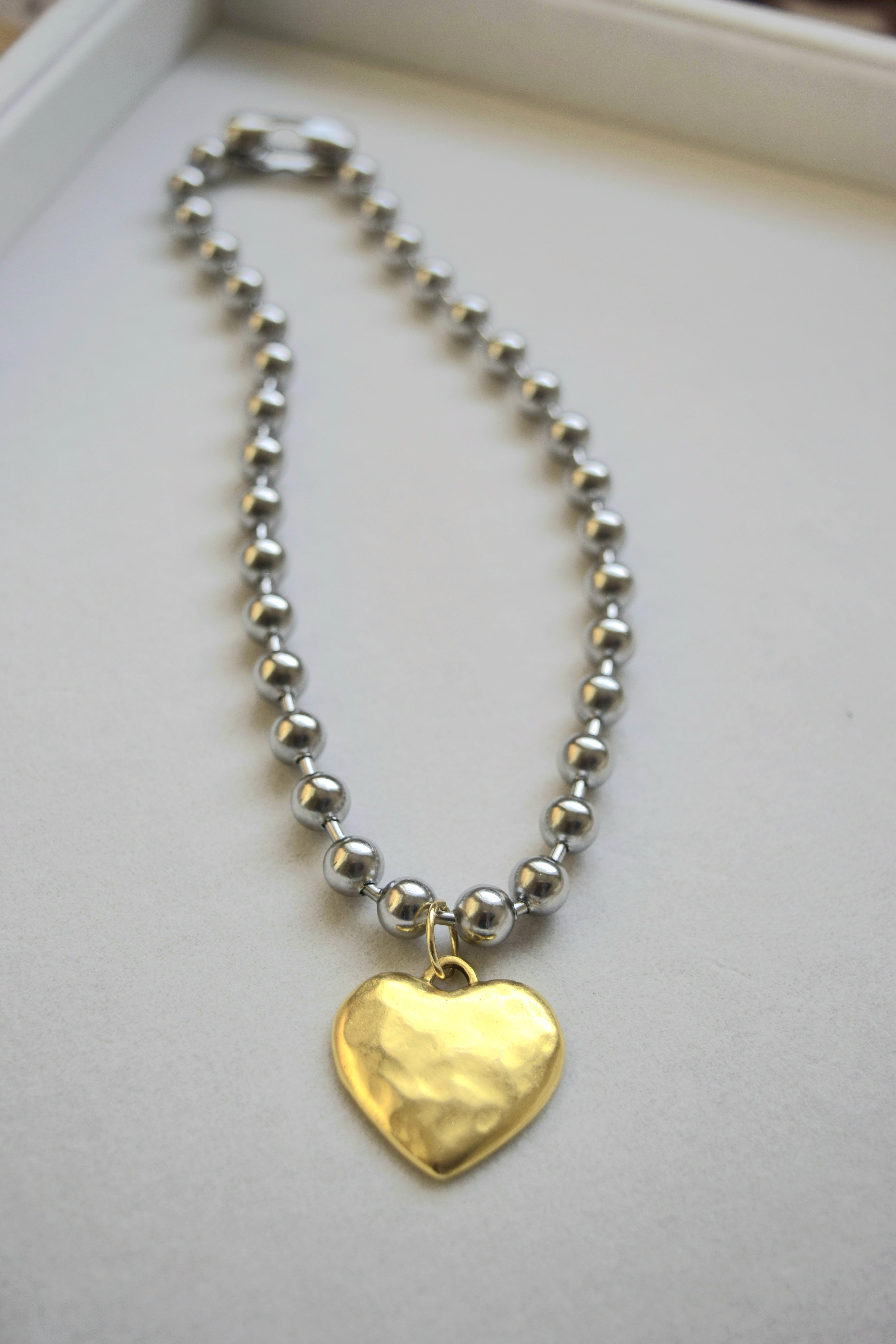 Chunky Statement Heart Necklace