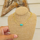 Dainty golden paperclip and turquoise choker