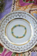 California Coast -Genuine Turquoise and Gold filled Stretchy Bracelet