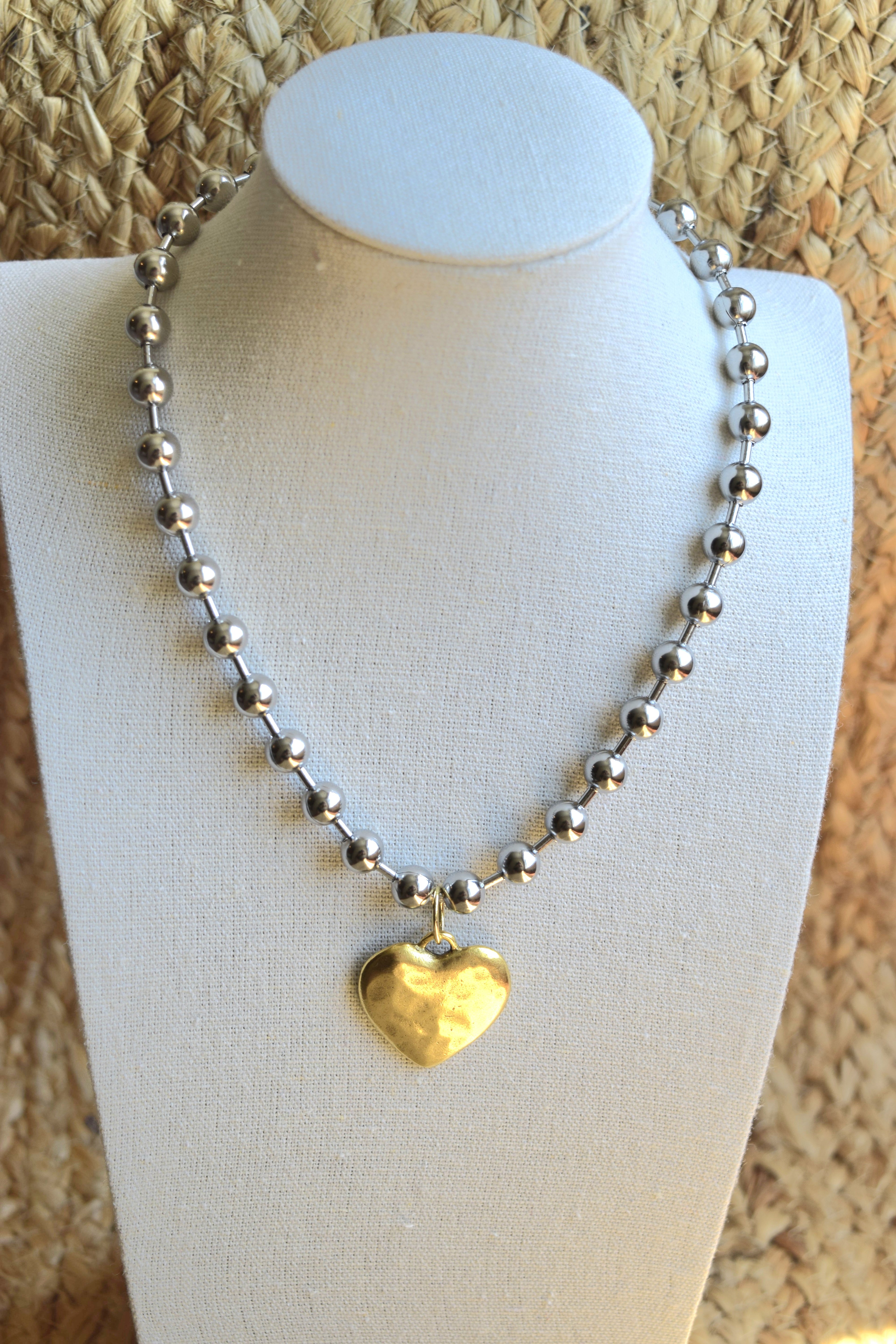 Chunky Statement Heart Necklace