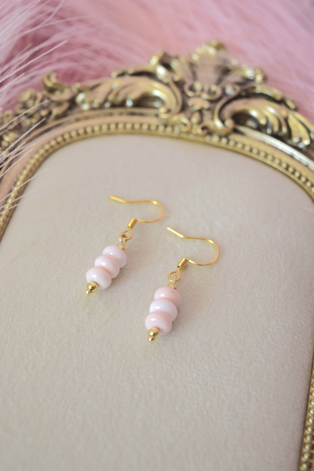 Pretty in Pink Dangles -Gold