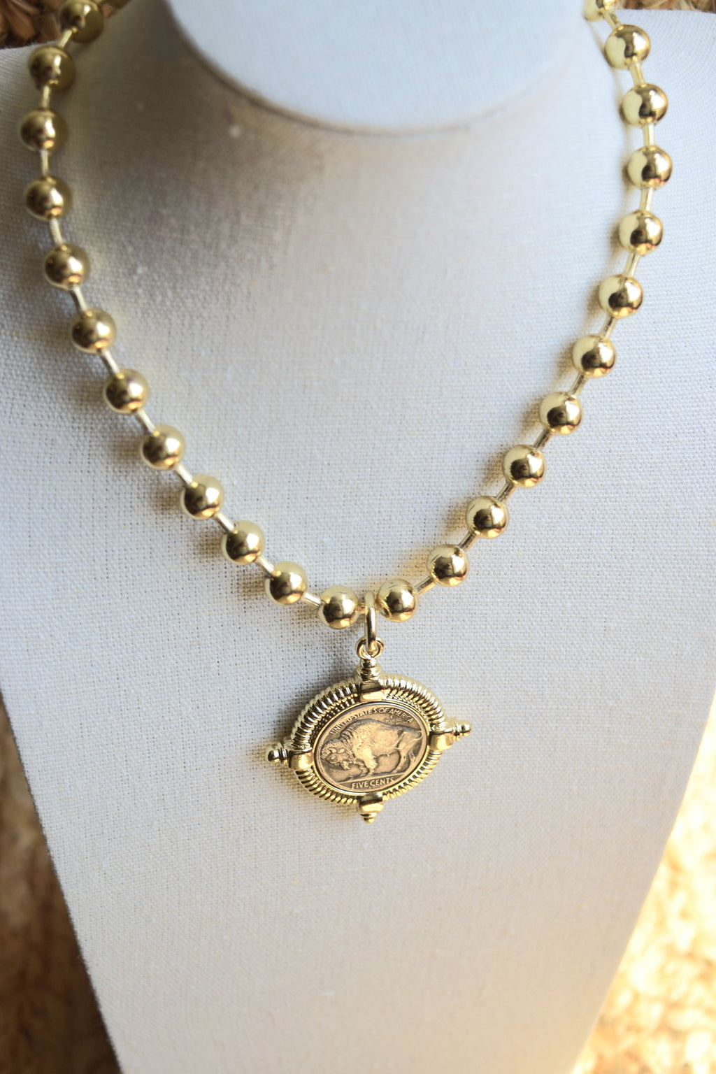 Buffalo Coin Pendant Necklace