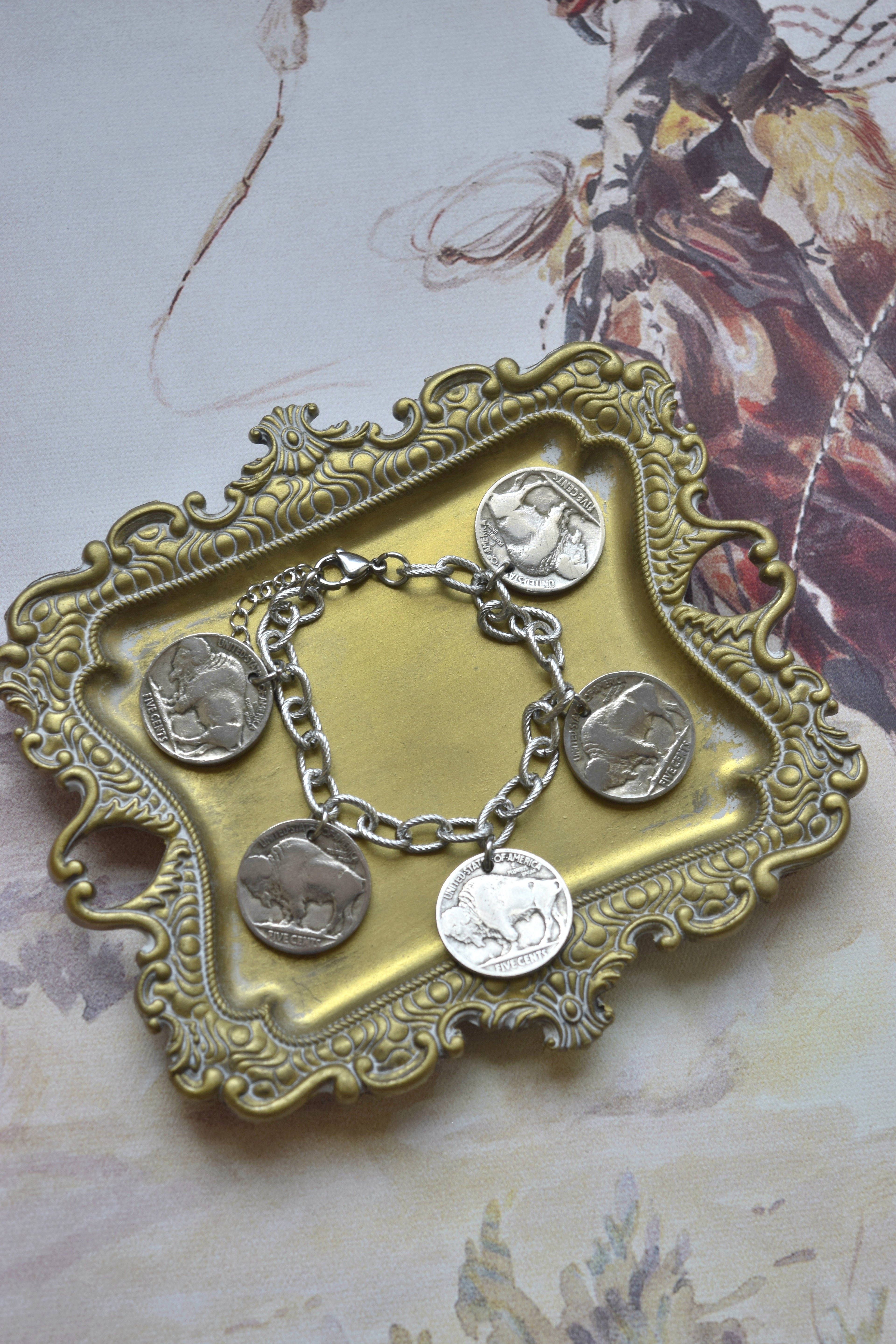 The Peachy Cactus Boutique X Custom Collab- The Lillie Coin Charm Bracelet