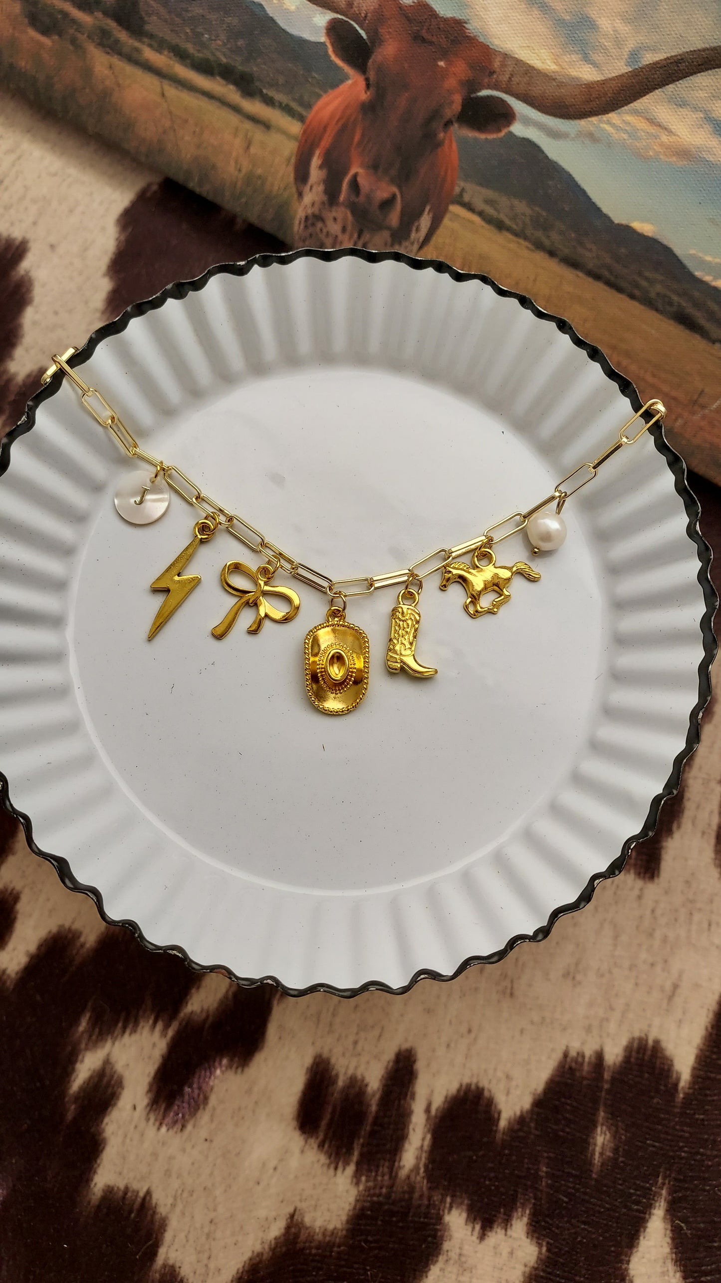 Custom Cowgirl charm necklaces (select your base)