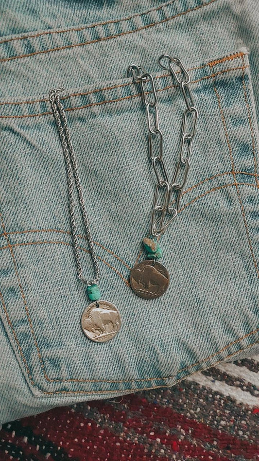 Where the Buffalo Roam coin necklaces